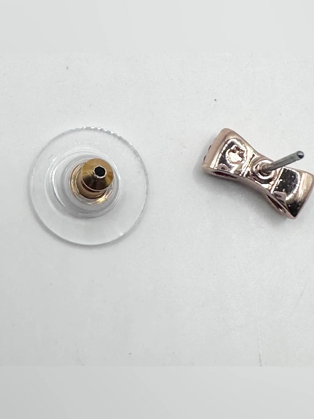 Kate Spade Ready Set Bow Earrings Rose Gold Stud Designer Jewelry Pink White
